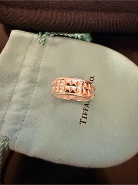 Tiffany & Co. Sterling Silver Diamond Point Band - size 8.5
